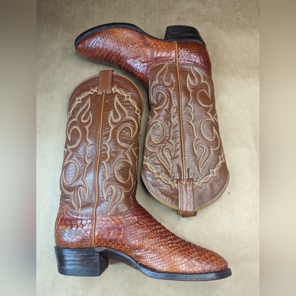 Tony Lama Black Label women's sz 6.5B Exotic Genuine Brown Ostrich Leg classic W - Picture 9 of 13